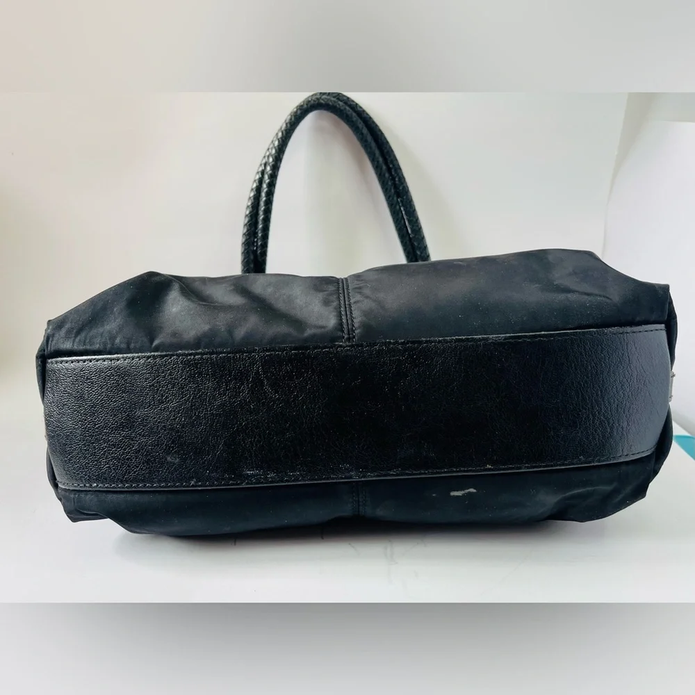 Y2K style Brighton nylon and leather shoulder bag, reptile and cheetah print